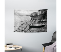 Fishing Boat Wide Tapestry