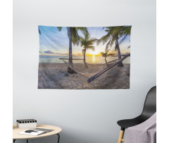 Paradise Beach Palms Wide Tapestry