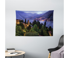 Village Aerial Scenery Wide Tapestry