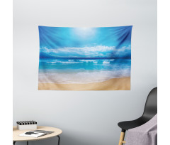Cloudy Sky in Sea Summer Wide Tapestry