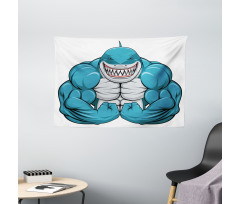 Toothy White Shark Smiling Wide Tapestry