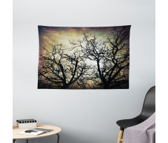 Grunge Branches Twilight Wide Tapestry