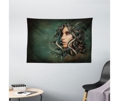 Woman Snakes Wide Tapestry