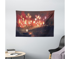 Night Scenery Wide Tapestry