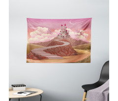 Hill Sunset Castle Wide Tapestry