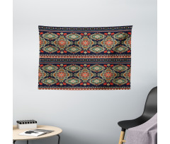 Floral Geometric Shapes Wide Tapestry