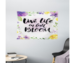 Floral Violets Bloom Wide Tapestry