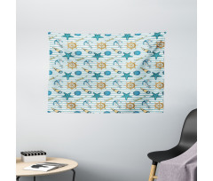 Anchor Wheel Starfish Wide Tapestry