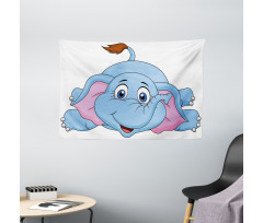 Baby Elephant Children Wide Tapestry