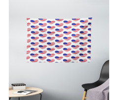 Heart Shaped Flags Wide Tapestry