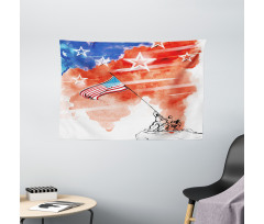 Watercolor Historic Wide Tapestry