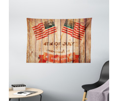 Wooden Planks Flag Wide Tapestry