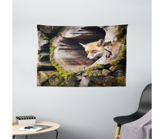 Nature Wild Fox Forest Wide Tapestry