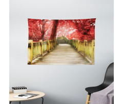 Rustic Wooden Walkway Wide Tapestry