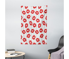 Woman Lips Love Behind Bars Tapestry