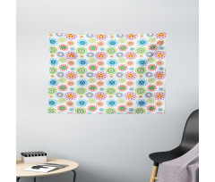 Colorful Pattern Wide Tapestry