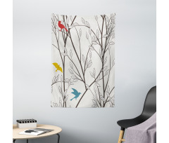 Birds Wildlife Cartoon Tapestry