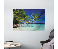 Exotic Maldives Beach Wide Tapestry