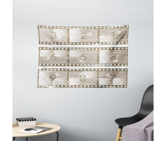 Numbers on a Film Strip Wide Tapestry