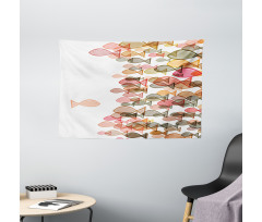 Flock Facing Others Wide Tapestry