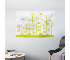 Daisises Flowers Garden Wide Tapestry