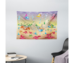 Kids Cartoon Funny Wide Tapestry