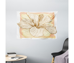 Large Hibiscus Flower Petals Wide Tapestry