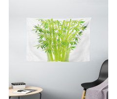 Bamboo Stems with Leaves Wide Tapestry