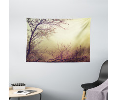 Vintage Leafless Autumn Wide Tapestry