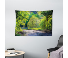 Path in Forest by Lake Wide Tapestry