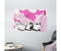Baby Cats Kittens Wide Tapestry