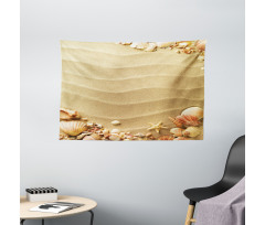 Sand with Sea Shells Wide Tapestry