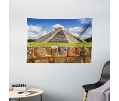 Wall of Skulls Pyramid Wide Tapestry