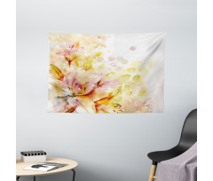 Lilies Flowers Buds Wide Tapestry
