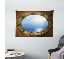 Port Ship Window Theme Wide Tapestry