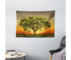 Sunset Scenery Valley Wide Tapestry