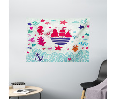 Sailing Ship Anchor Sea Wide Tapestry