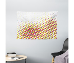 Colorful Halftone Effect Wide Tapestry