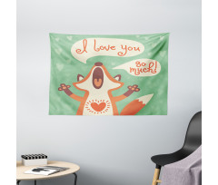 Fox Humor Romance Wide Tapestry