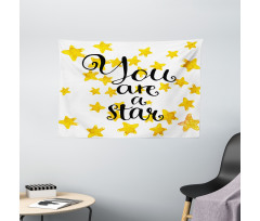 Motivational Star Phrase Wide Tapestry