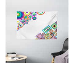 Colored Rectangle Form Wide Tapestry