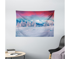 Sunset Snowy Winter Wide Tapestry