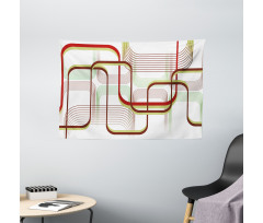 Wavy Abstract Shape Line Wide Tapestry