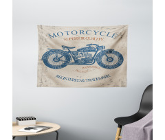 Retro Chopper Rider Wide Tapestry