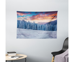 Winter Snowy Forest Sky Wide Tapestry