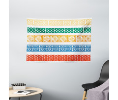 Coloful Greek Tiles Wide Tapestry