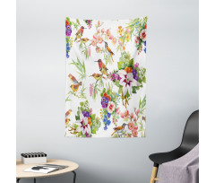 Exotic Spring Flowers Tapestry