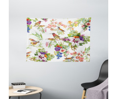 Exotic Spring Flowers Wide Tapestry