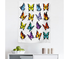 Bahar Mikrofiber Duvar Halısı Rengarenk Kelebekler Desenli