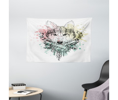 Wild Tribe Animal Wolf Wide Tapestry